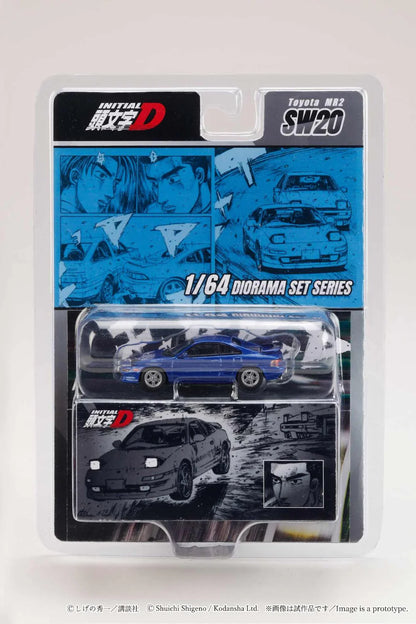 Toy car set packaging with 'Initial D' branding on a white background