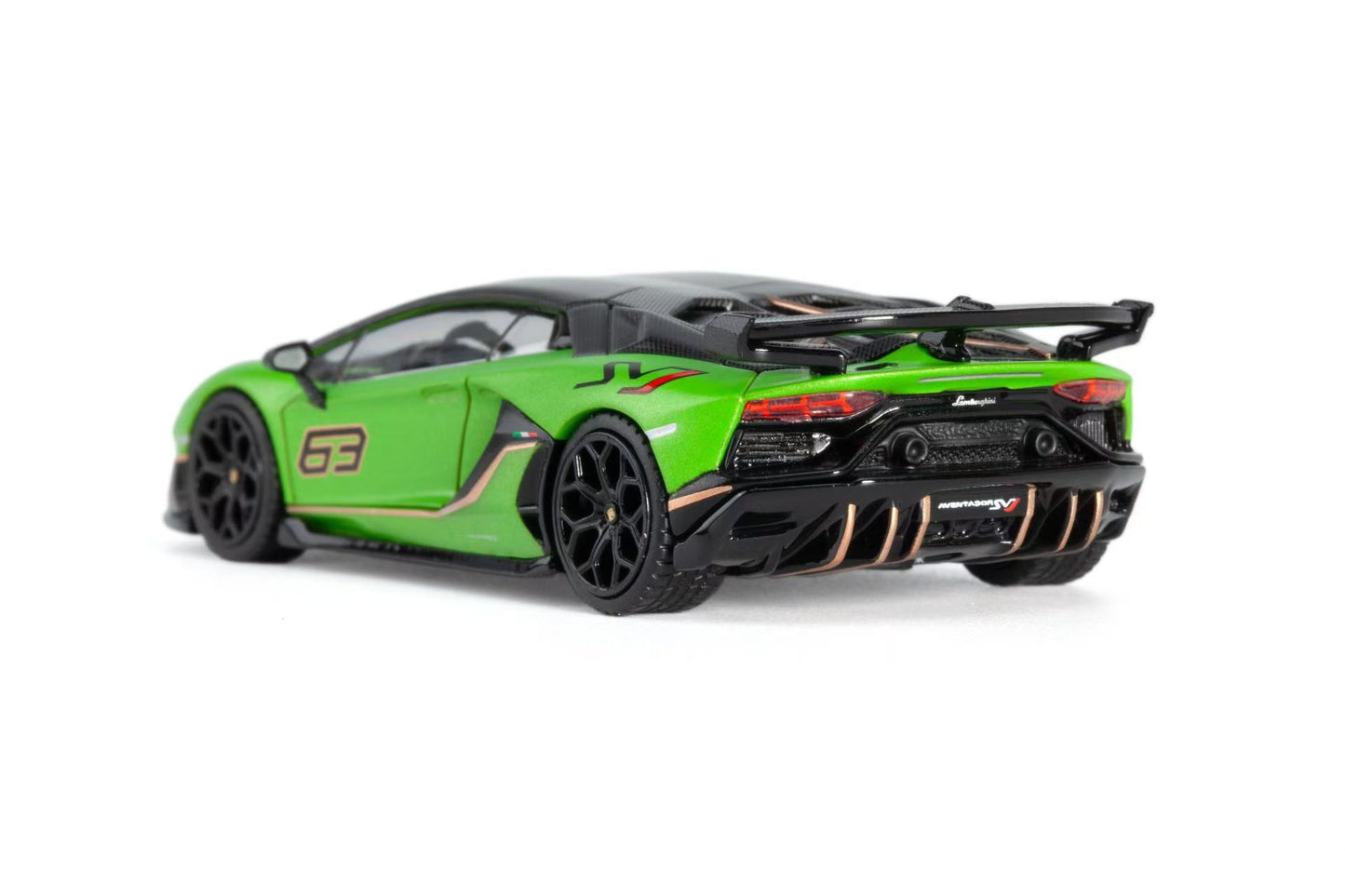 Green sports car model on a white background