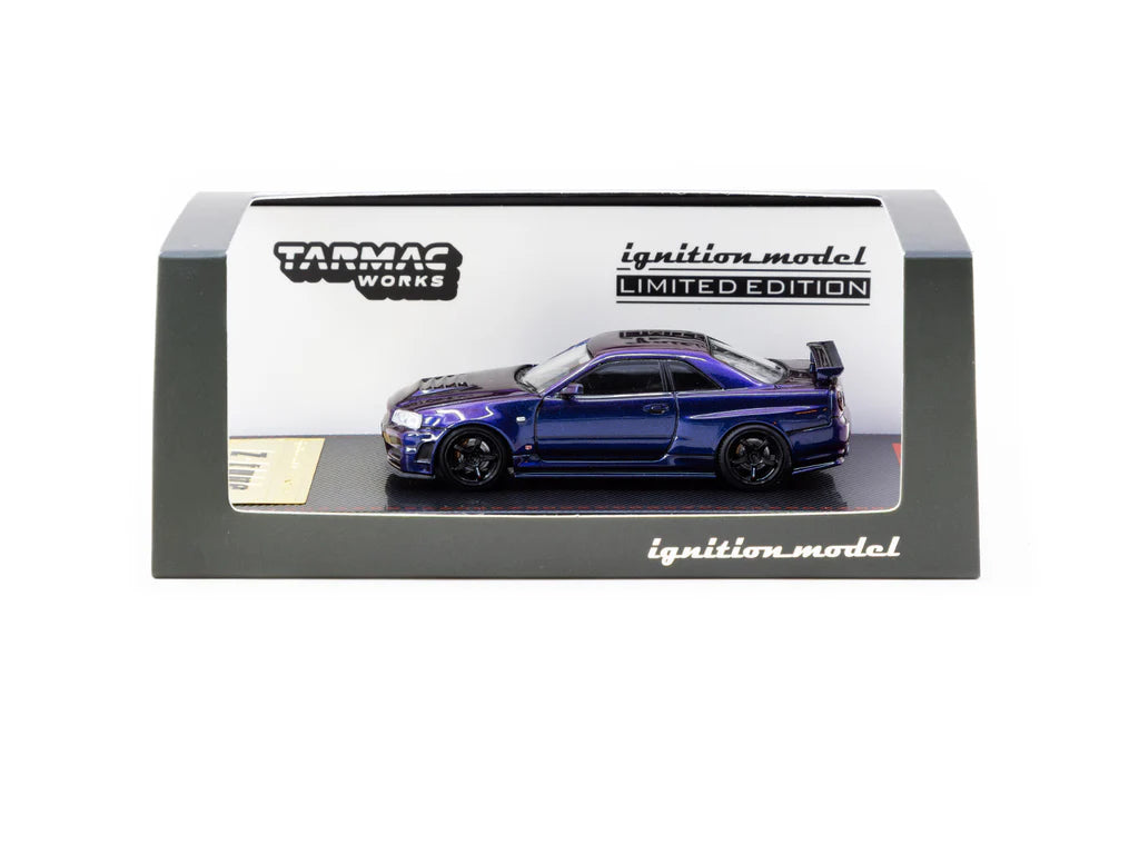 Model car in packaging with Tarmac Works and Ignition Model branding on a white background