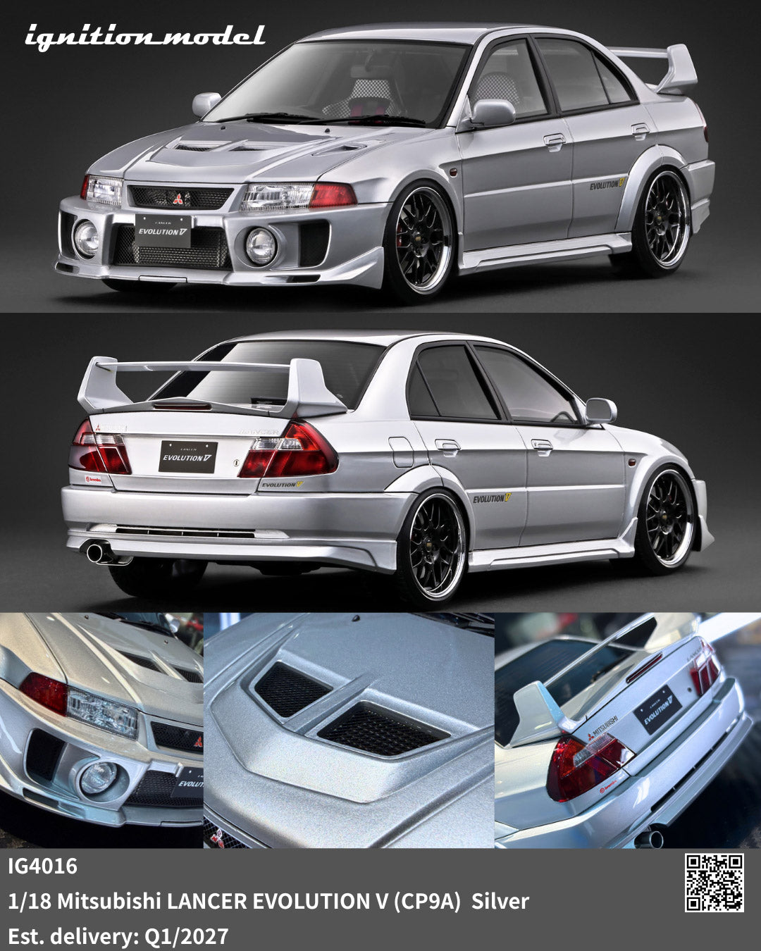 (Preorder) Ignition Model 1:18 Mitsubishi LANCER EVOLUTION V (CP9A) Silver IG4016
