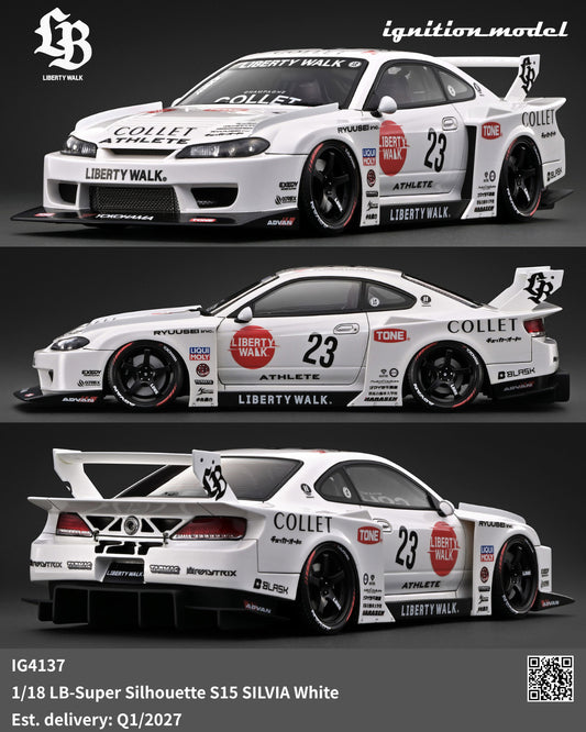 (Preorder) Ignition Model 1:18 LB-Super Silhouette S15 SILVIA White IG4137