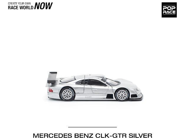 Pop Race 1:64 Mercedes-Benz AMG CLK GTR - Silver (Preorder)