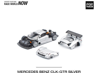 Pop Race 1:64 Mercedes-Benz AMG CLK GTR - Silver (Preorder)