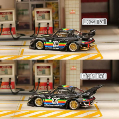 (Preorder) Street Weapon 1:64 Porsche RWB 993 Matte Black Apple Livery [2 Versions]