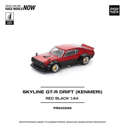 Pop Race 1:64 KPGC110 KENMERI - RED/BLACK PR640266 (Preorder)