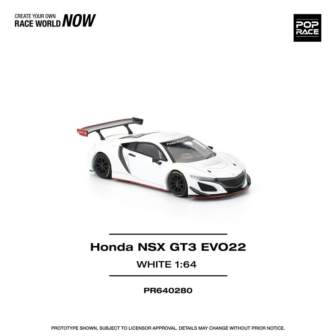 Pop Race 1:64  HONDA NSX GT3 EVO22 - WHITE PR640280 (Preorder)