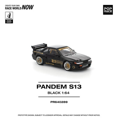 Pop Race 1:64 PANDEM SILVIA S13 - BLACK PR640289 (Preorder)