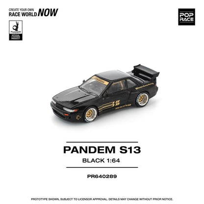 Pop Race 1:64 PANDEM SILVIA S13 - BLACK PR640289 (Preorder)