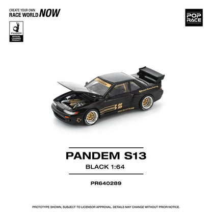 Pop Race 1:64 PANDEM SILVIA S13 - BLACK PR640289 (Preorder)