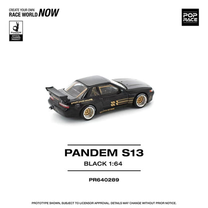 Pop Race 1:64 PANDEM SILVIA S13 - BLACK PR640289 (Preorder)