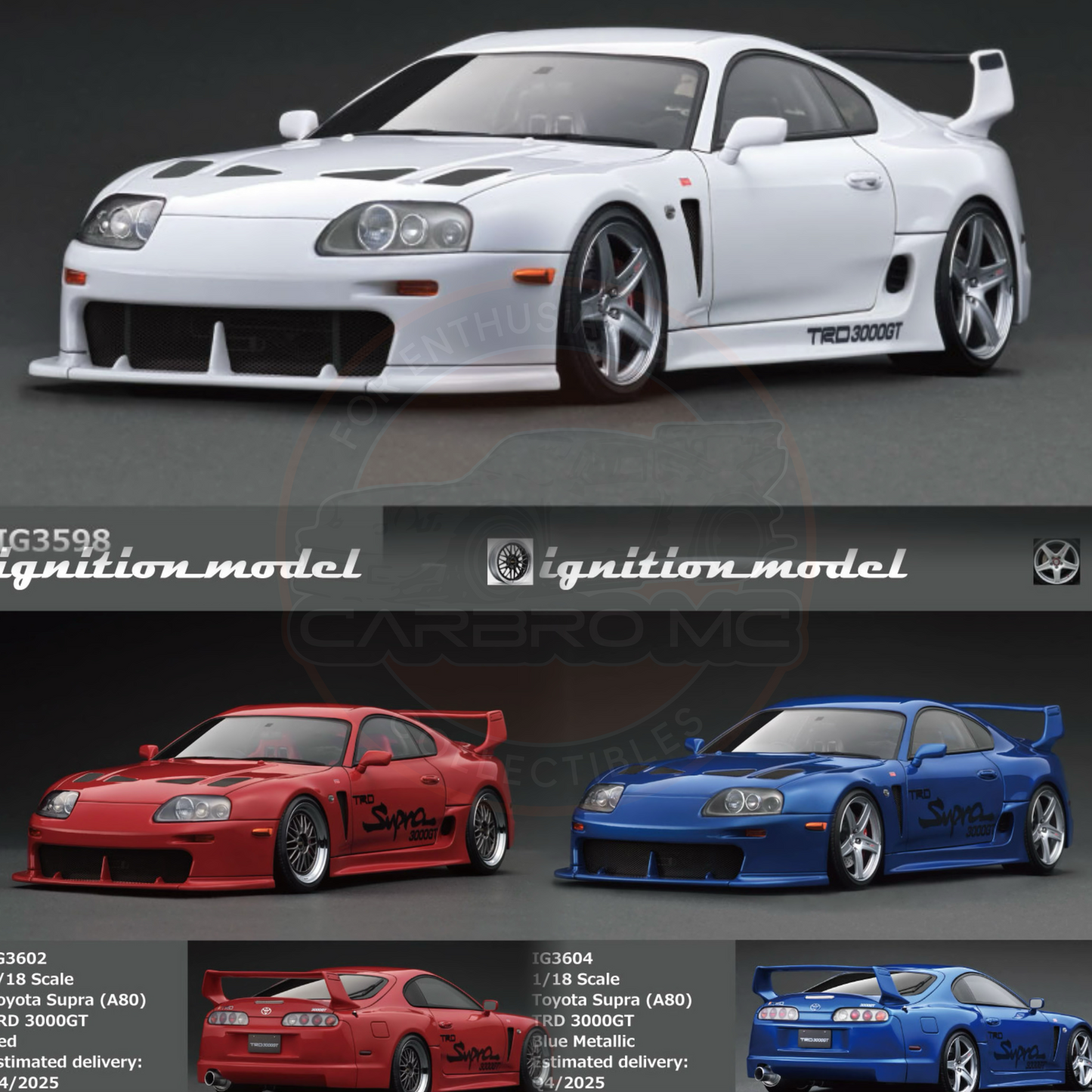Ignition Model 1:18 Toyota Supra (A80) TRD 3000GT IG3598/IG3602/IG3604 [3 Colors]
