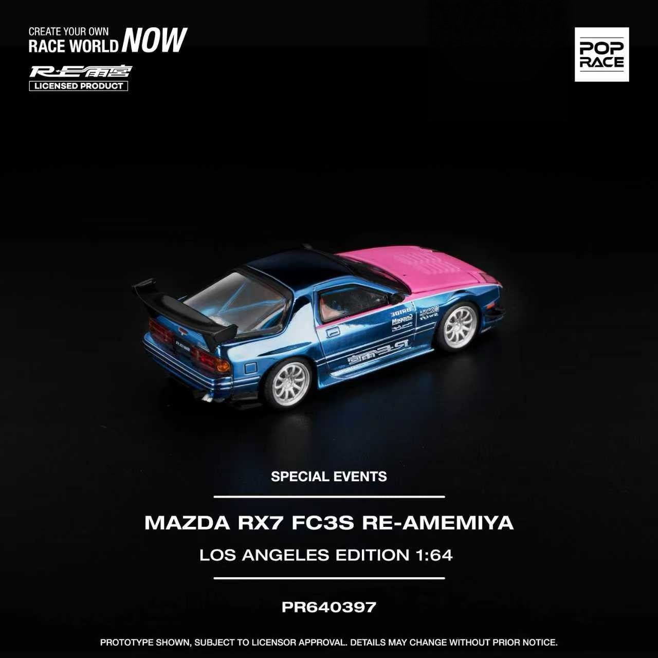 Pop Race 1:64 MAZDA RX7 FC3S RE-AMEMIYA LOS ANGELES EDITION PR640397 [Event Edition]