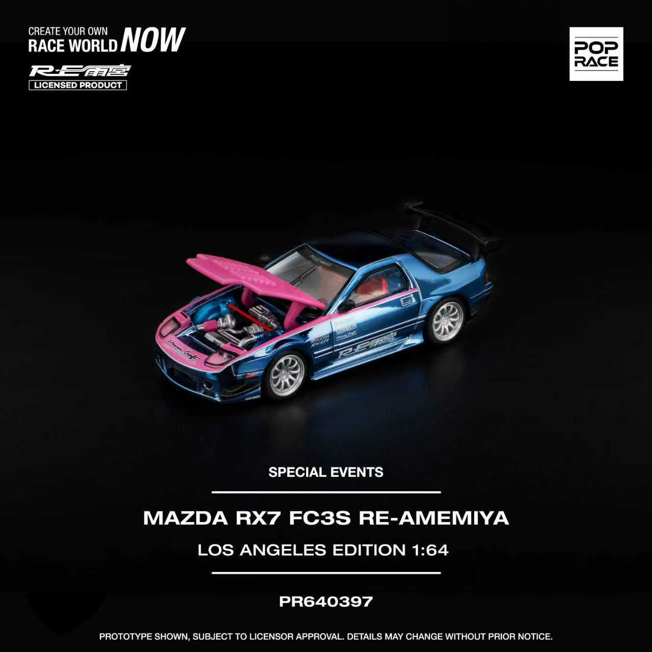 Pop Race 1:64 MAZDA RX7 FC3S RE-AMEMIYA LOS ANGELES EDITION PR640397 [Event Edition]