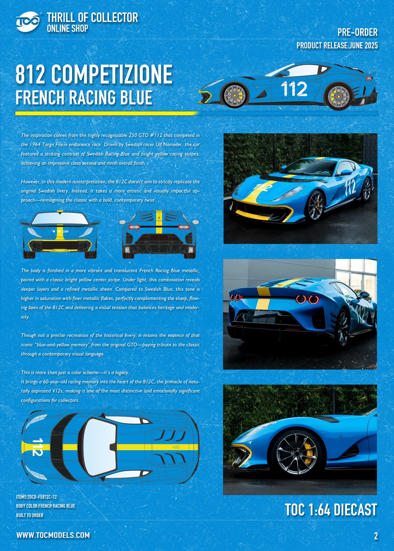 (Preorder) Fuelme x TOC 1:64 Ferrari 812 Competizione [11 Colors]