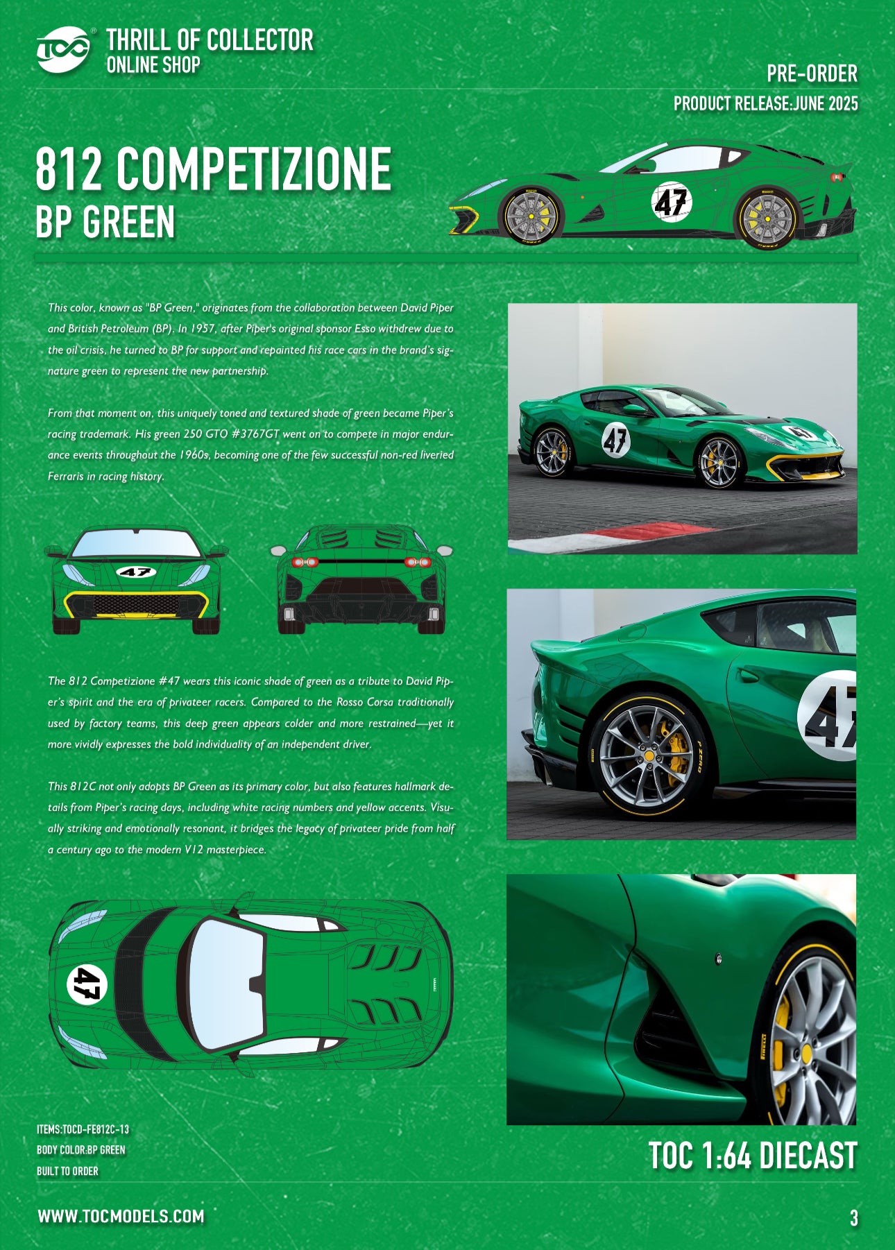 (Preorder) Fuelme x TOC 1:64 Ferrari 812 Competizione [11 Colors]