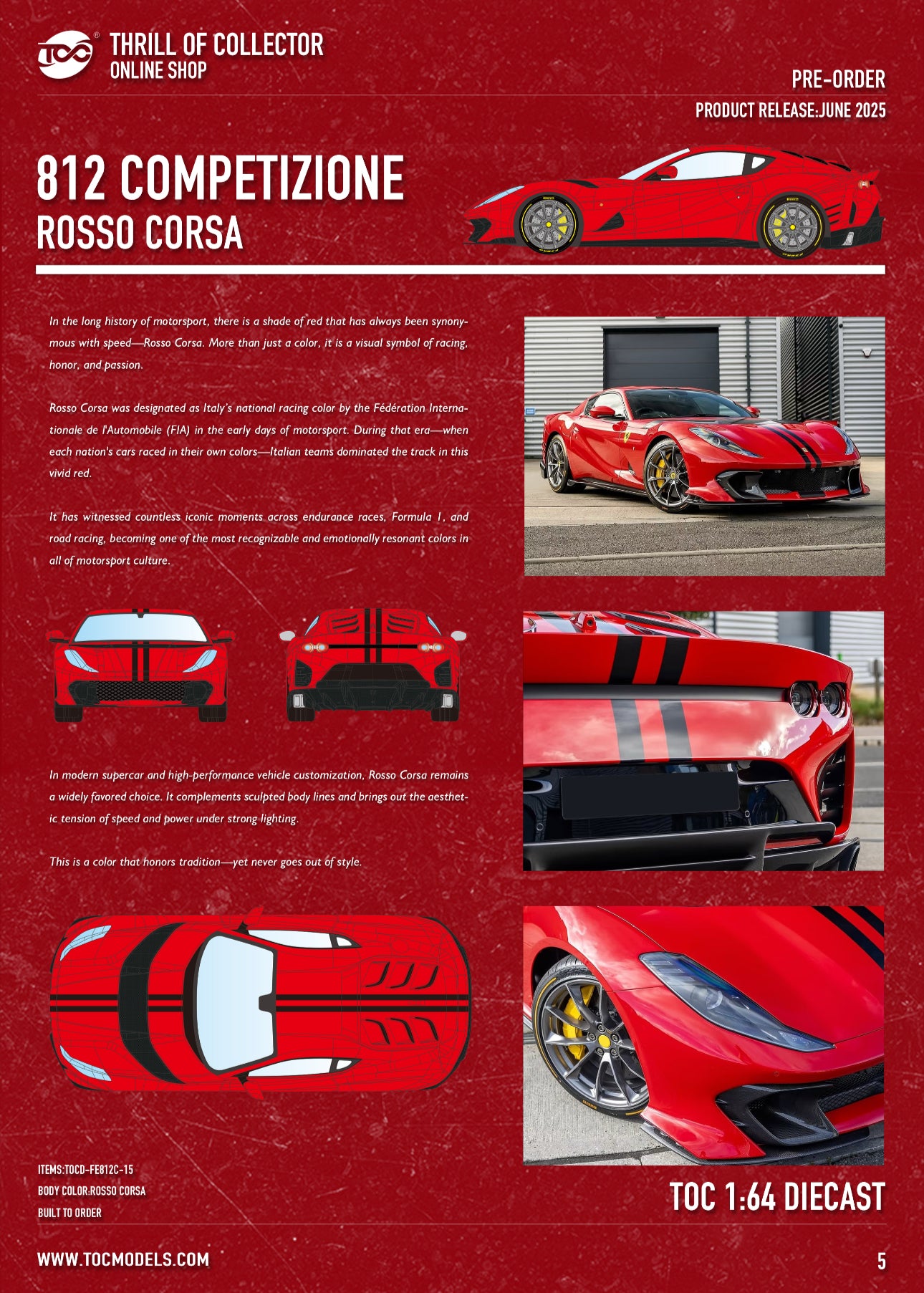 (Preorder) Fuelme x TOC 1:64 Ferrari 812 Competizione [11 Colors]