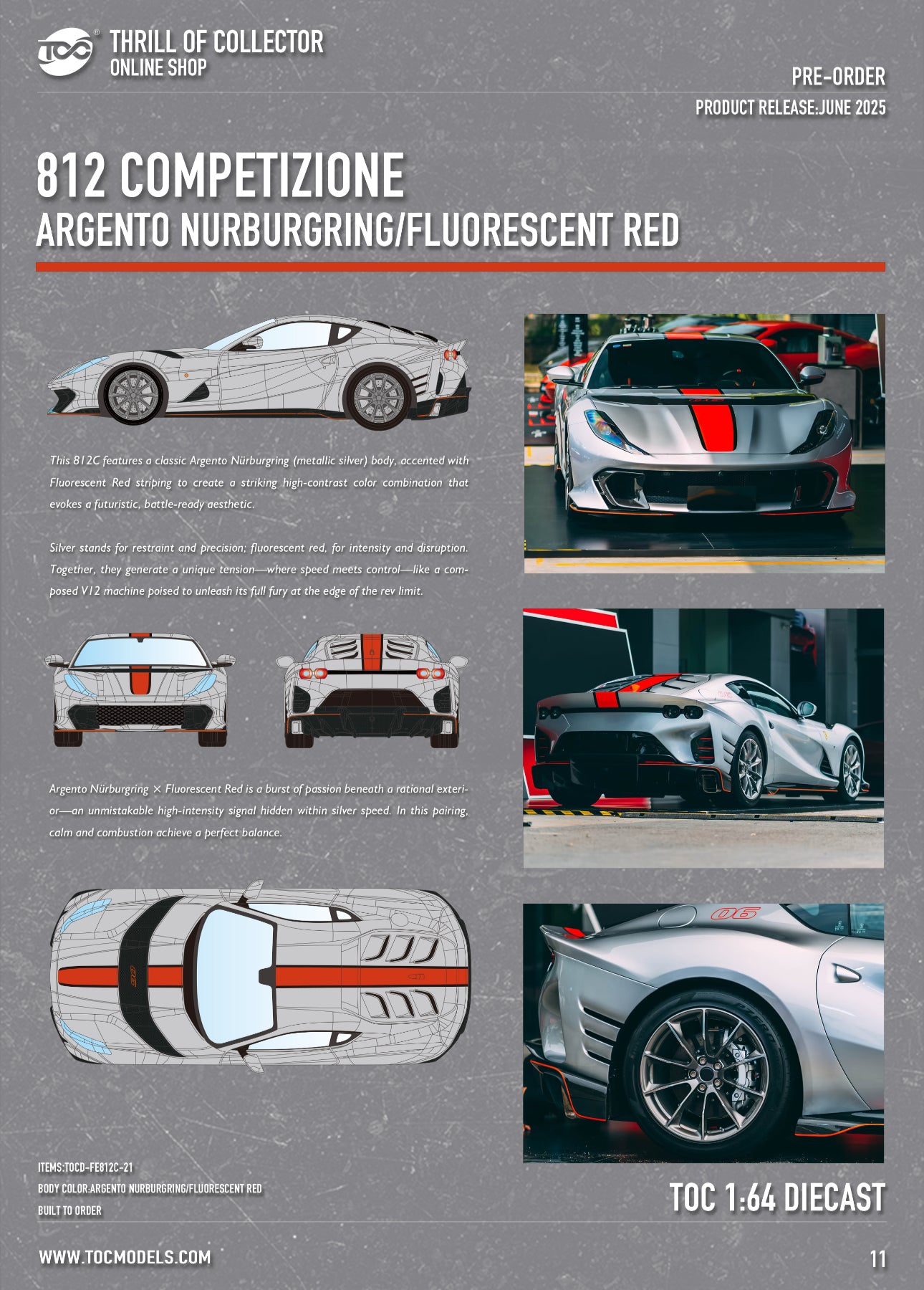 (Preorder) Fuelme x TOC 1:64 Ferrari 812 Competizione [11 Colors]