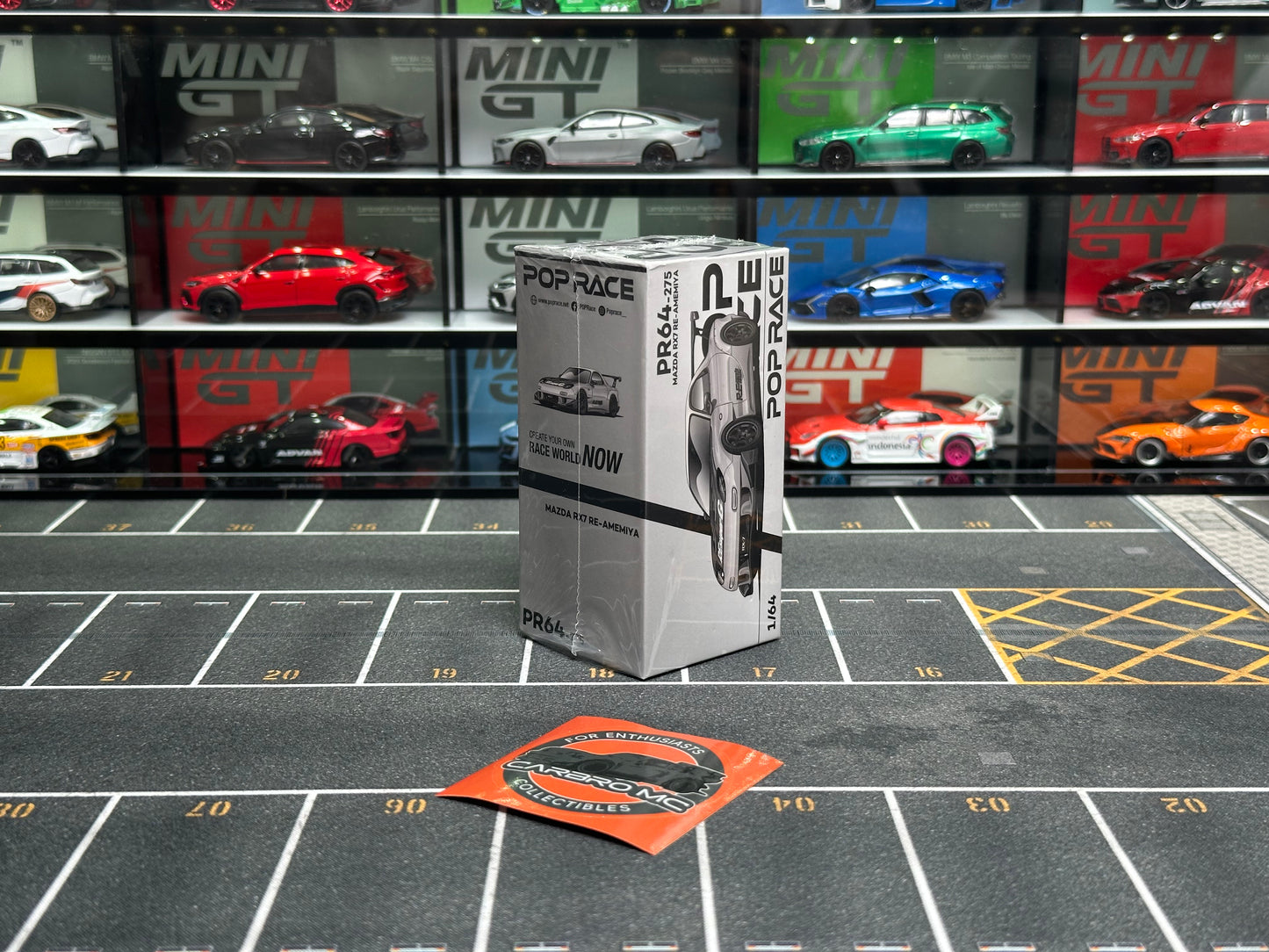 [Event Edition] Pop Race 1:64 Mazda RX7 Re-Amemiya Widebody Silver Japan MINICAR A GOGO 2025 Exclusive PR640275
