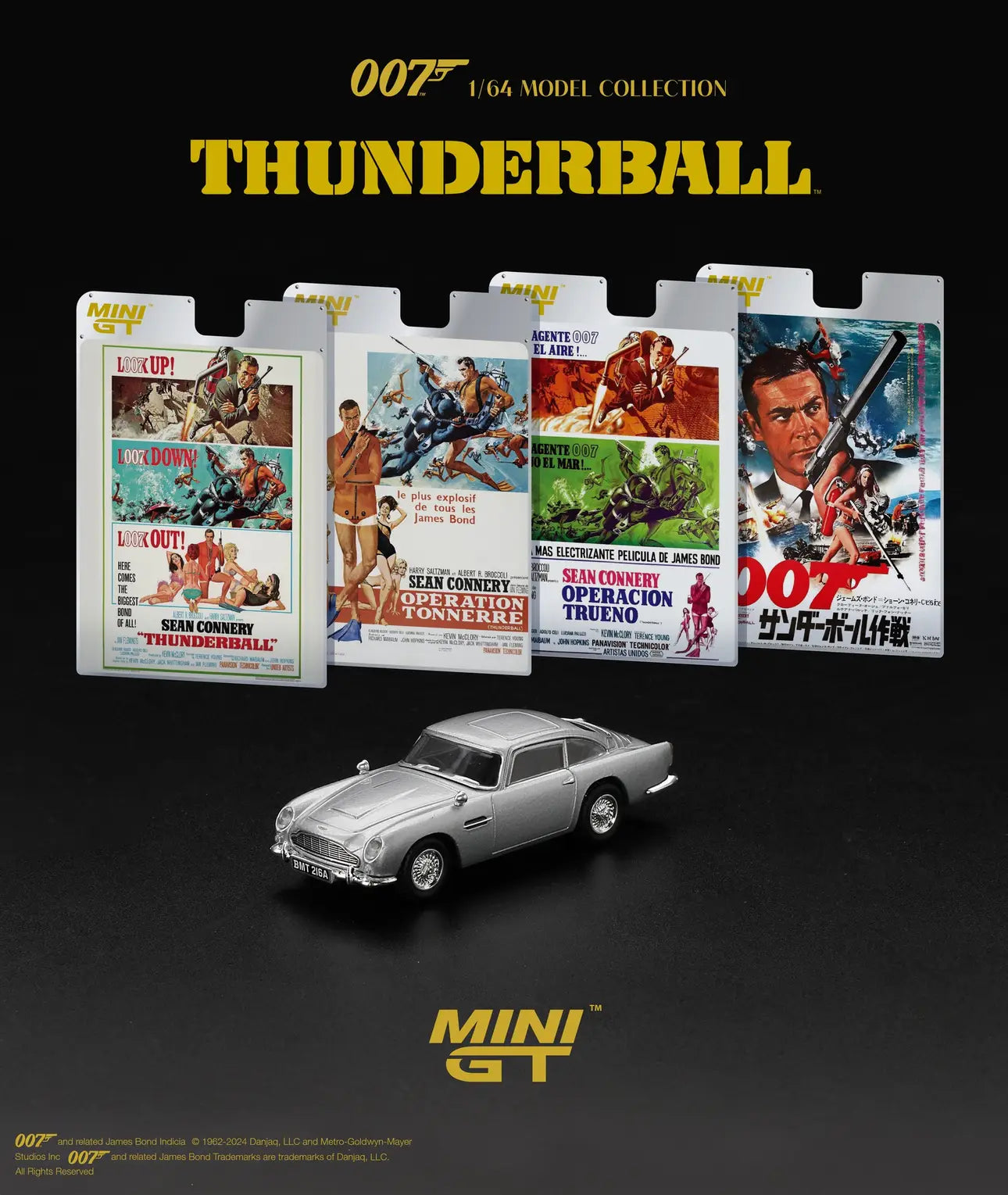Mini GT 1:64 Aston Martin DB5 James Bond 007 Thunderball – 4 Languages – Limited Edition