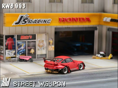 (Preorder) Street Weapon 1:64 Porsche RWB 993 Red NAGINATA Livery [2 Versions]