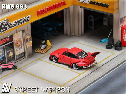 (Preorder) Street Weapon 1:64 Porsche RWB 993 Red NAGINATA Livery [2 Versions]