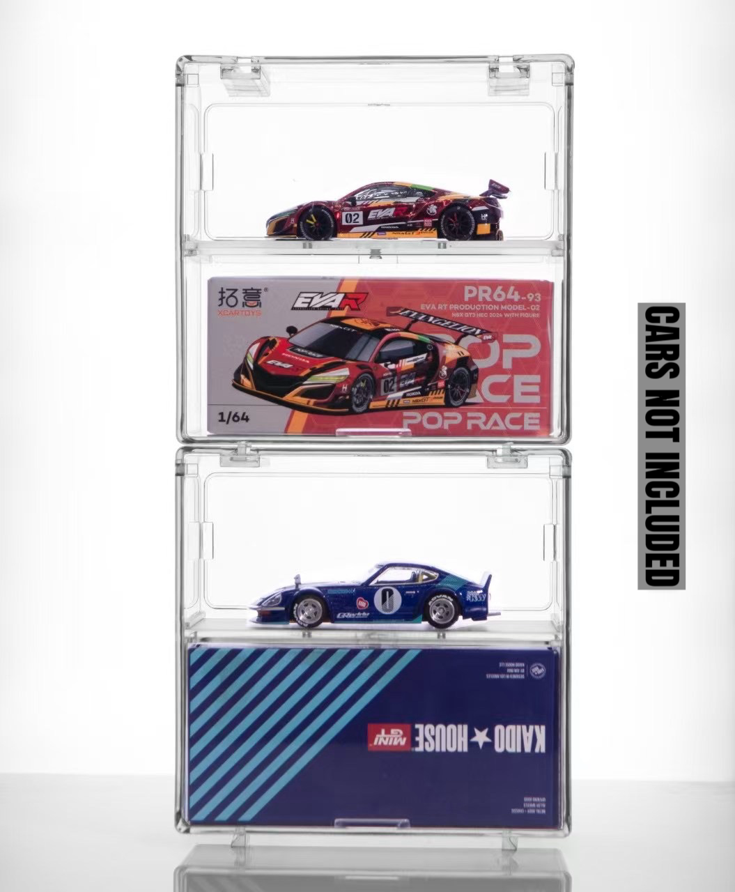 1:64 Dual-Layer Acrylic Display Case for Diecast Cars (1 Piece) [3 Colors]