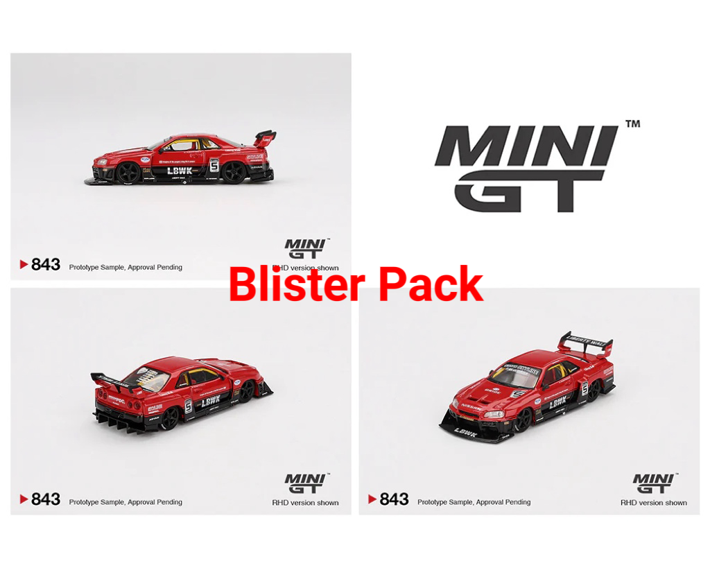 Mini GT 1:64 Nissan LB-ER34 Super Silhouette SKYLINE – Red/Black – Limited Edition MGT00843-BL