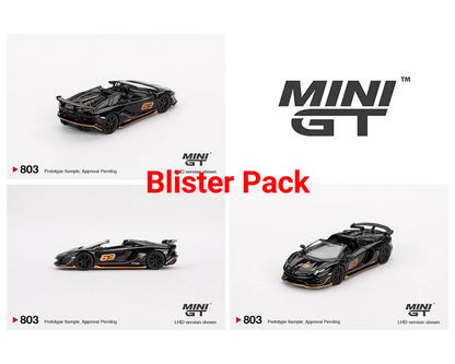 Mini GT 1:64 Lamborghini Aventador SVJ 63 Roadster Nero Aldebaran