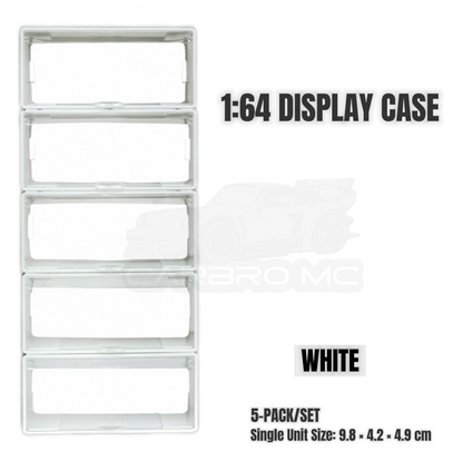 1:64 Diecast Car Display Case – Clip-On Storage Box Set (5-Pack) [4 Colors]