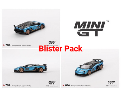 Mini GT 1:64 Lamborghini Aventador SVJ 63 – Blu Aegir