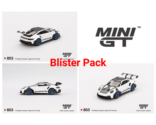 (Coming Soon) Mini GT 1:64 Porsche 911 (992) GT3 RS Weissach Package – White with Indigo Blue MGT00853-BL