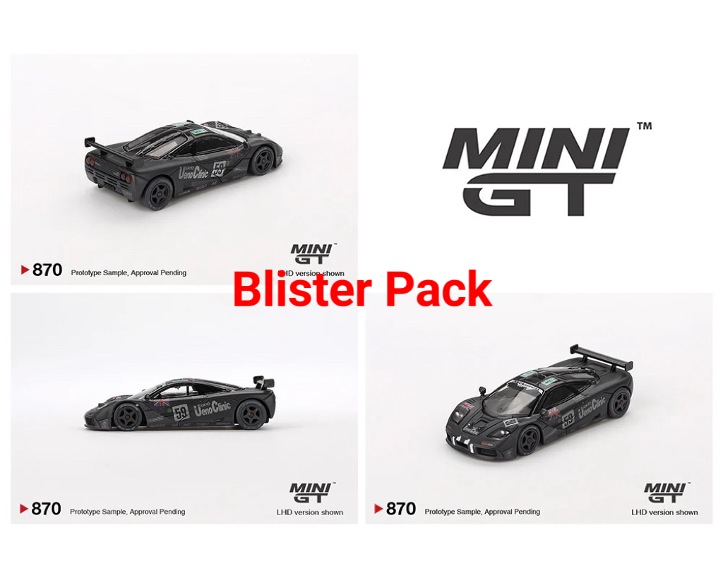 Mini GT 1:64 McLaren F1 GTR #59 1995 Le Mans 24Hr Winner – Post-Race Weathered Matte Black (Preorder)