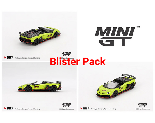 Mini GT 1:64 Lamborghini Aventador SVJ 63 Roadster – Verde Shock MGT00887-BL