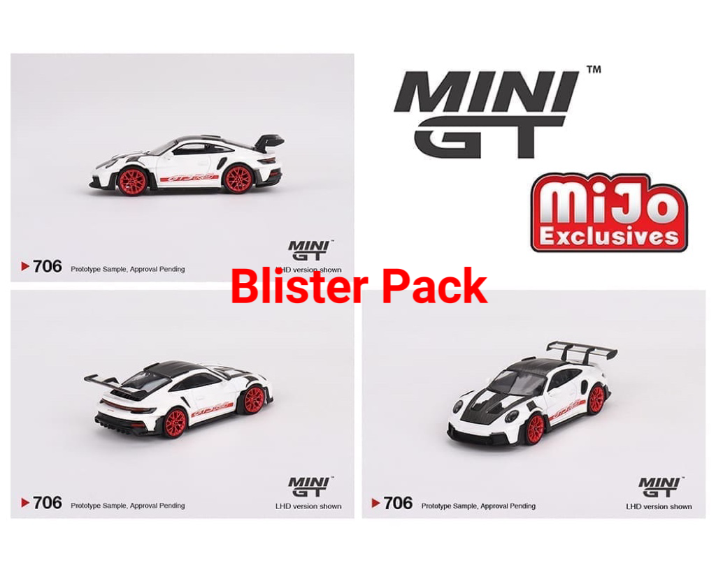 Mini GT 1:64 Porsche 911 (992) GT3 RS Weissach Package – White with Pyro Red MGT00706-MJ