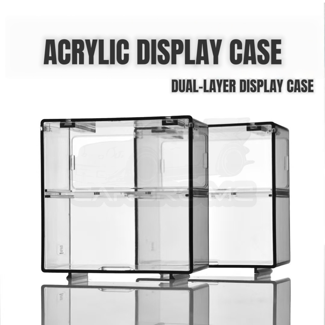 1:64 Dual-Layer Acrylic Display Case for Diecast Cars (1 Piece) [3 Colors]
