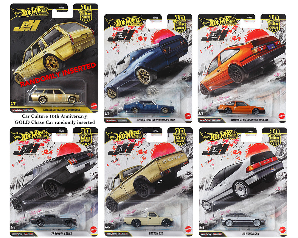 (Preorder) Hot Wheels 1:64 Car Culture 10th Anniversary 2026 P Case – Japan Historics 5 Assortment FPY86-961P