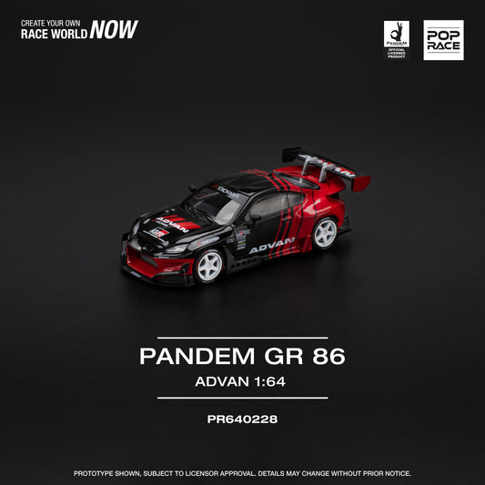 Pop Race 1:64 PANDEM GR86 - ADVAN PR640228 (Preorder)