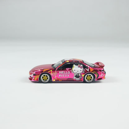 (Preorder) Tarmac Works 1:64 VERTEX Silvia (S14) Hello Kitty Pink Chrome APA EXPO EXCLUSIVE 2025 T64G-018-HK2 [Exclusive]