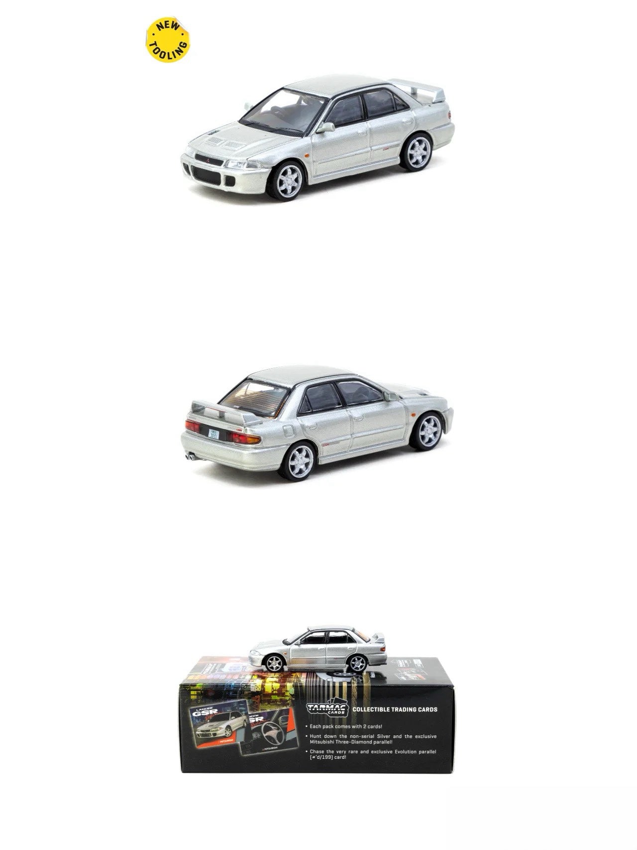 Tarmac Works 1:64 Mitsubishi Lancer GSR Evolution Silver Hong Kong Toy Car Salon [Event Edition]