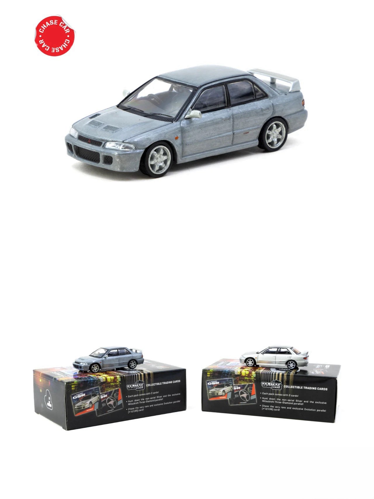 Tarmac Works 1:64 Mitsubishi Lancer GSR Evolution Silver Hong Kong Toy Car Salon [Event Edition]