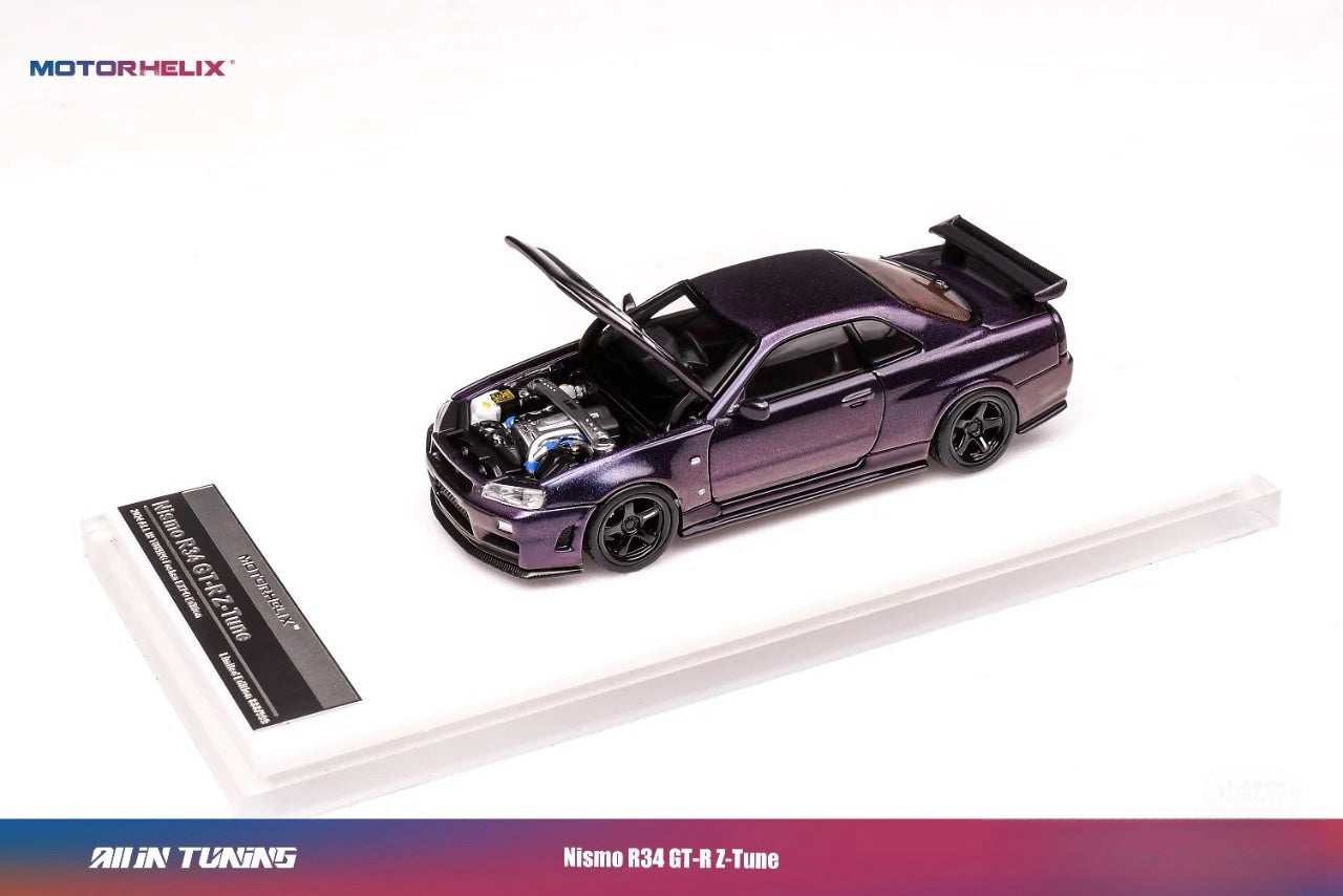 1/64 GT-R R34 & R35 佛山展会限定マグネットエンジン付 可脱着 Motorhelix 1:64 Nissan Nismo R34 GT-R Tune FoShan AIT 2024 [Event