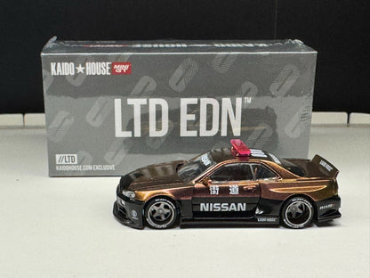 Kaido House LTDEDN 1:64 Skyline GT-R (R34) Kaido Works V2 Aero Police Tokyo Pop Up Exclusive [Event Edition]