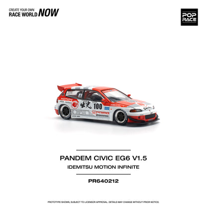Pop Race 1:64 Pandem Civic EG6 V1.5 Idemitsu Motion Infinite (Preorder)