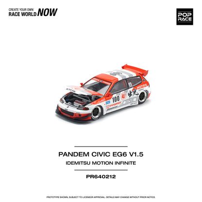Pop Race 1:64 Pandem Civic EG6 V1.5 Idemitsu Motion Infinite (Preorder)