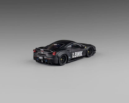 CM Model 1:64 LBWK Liberty Walk F488 Widebody Indonesia Exclusive – Matted Black with Carbon – Limited Edition