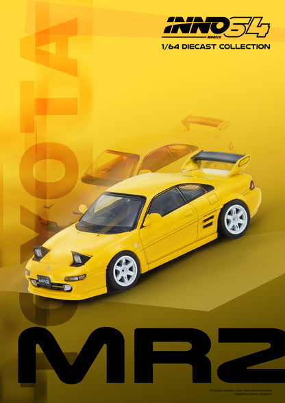 Yellow model car with 'INNO54' branding on a yellow background