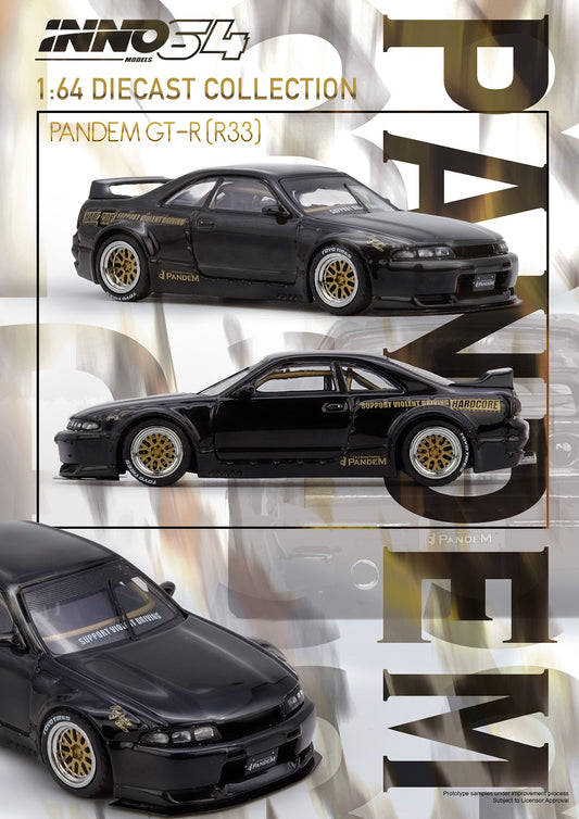 Model car of a Pandem GT-R with INNO54 branding on a gray background