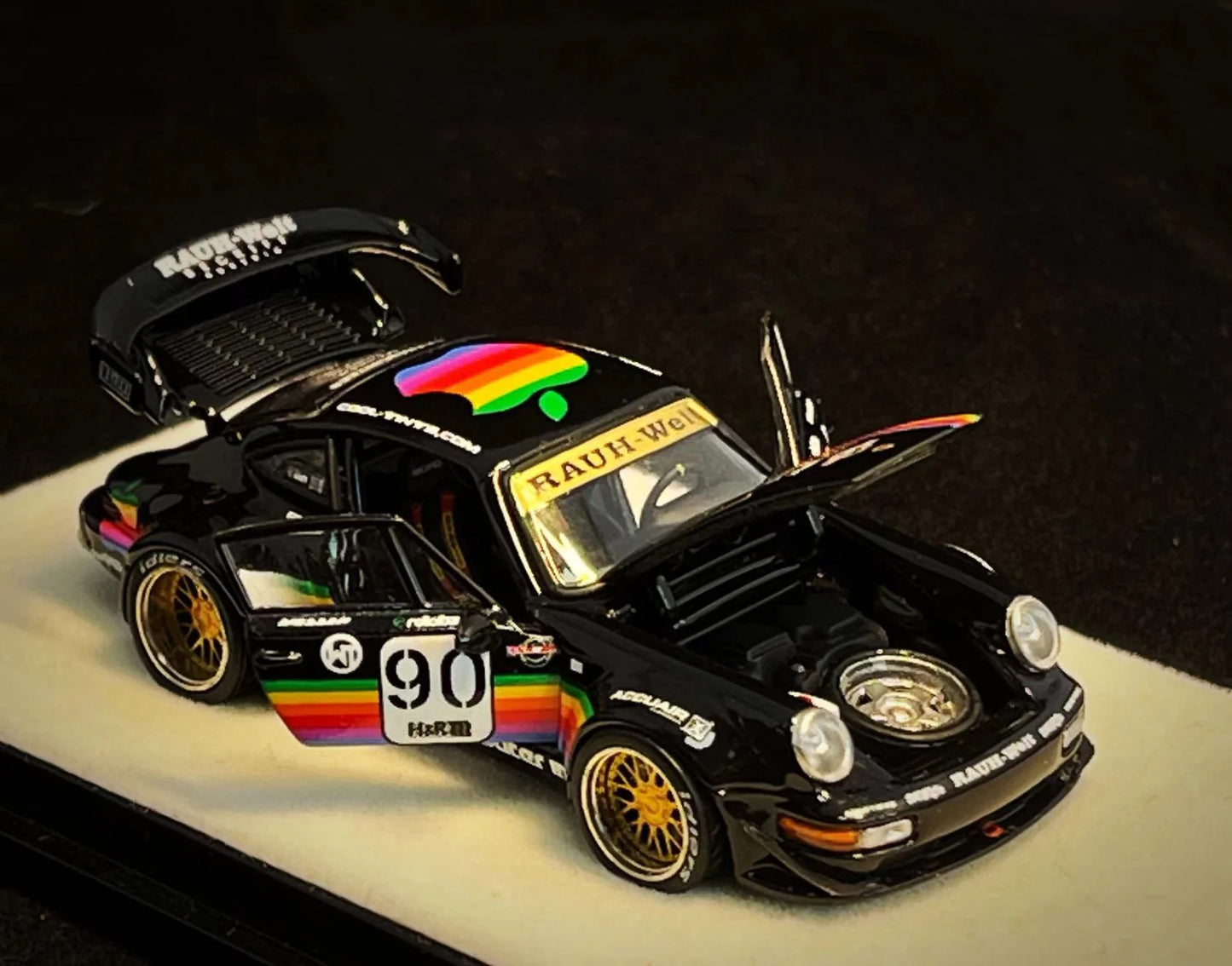 PGM 1:64 Porsche RWB 964 Black Apple Livery (Preorder)