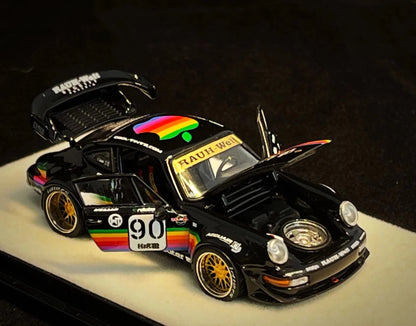PGM 1:64 Porsche RWB 964 Black Apple Livery (Preorder)