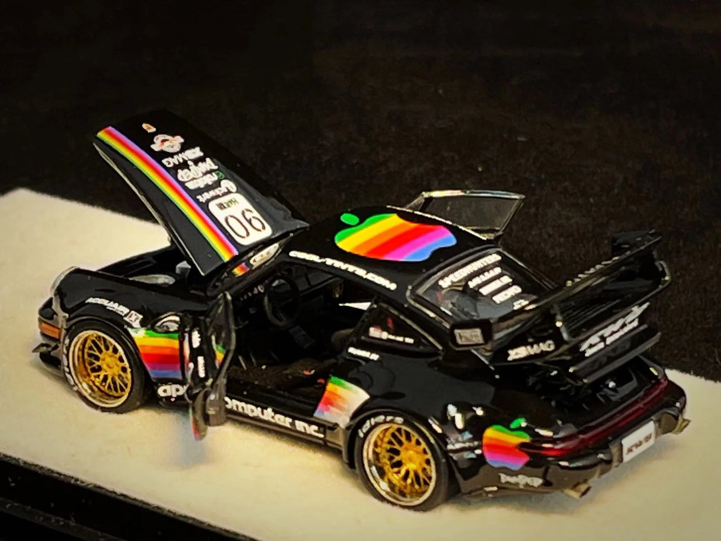 PGM 1:64 Porsche RWB 964 Black Apple Livery (Preorder)